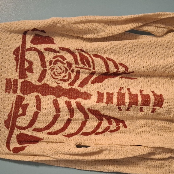 A Classy Chic Boutique Cream and Red Skeleton Long Sleeve Top - Picture 2 of 4